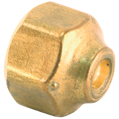 BRASS FLARE NUT FORGED 1/2 IN. X 3/8 IN - Click Image to Close