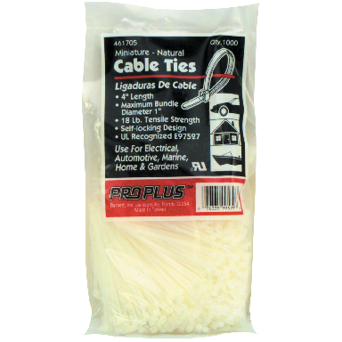 CABLE TIE NATURAL 4 IN/100 1BAG=
