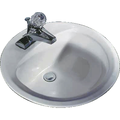 OVAL DROP IN SINK - BONE - Click Image to Close