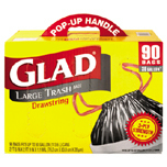GLAD DRAWSTRING OUTDOOR BG 30GL 1.1MIL BLA 90 - Click Image to Close