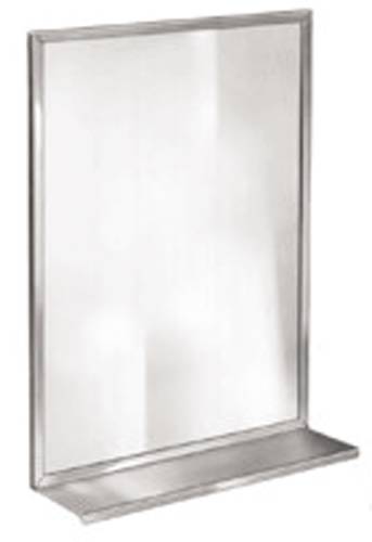BRADLEY CHANNEL FRAME MIRROR WITH SHELF 24 IN. X 36 IN. STAINLES - Click Image to Close
