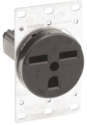 COMMERCIAL GRADE SINGLE RECEPTACLE 250 VOLT BROWN - Click Image to Close