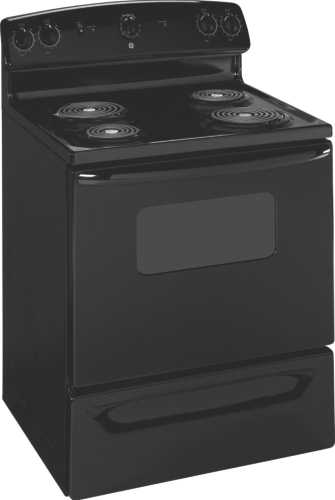 GE 30 IN. FREE STANDING ELECTRIC RANGE BLACK - Click Image to Close
