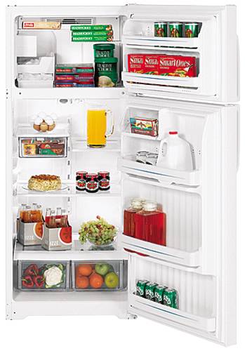 GE REFRIGERATOR TOP FREEZER 18.2 CU. FT. WITH ICEMAKER WHITE