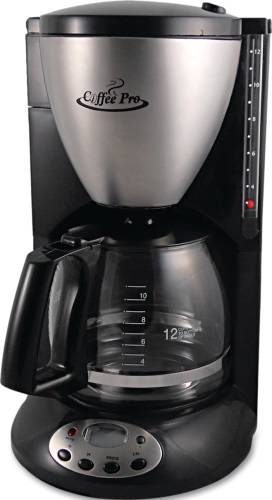 HOME/OFFICE EURO STYLE COFFEE MAKER, BLACK/STAINLESS STEEL