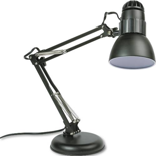 INCANDESCENT KNIGHT SWING ARM DESK LAMP, WEIGHTED BASE, 22" REAC
