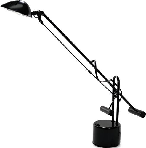 COUNTER-BALANCED HALOGEN DESK LAMP, BLACK, 18 INCHES REACH - Click Image to Close