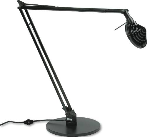CONCENTROLITE HALOGEN DESK LAMP, TIERED SHADE, WEIGHTED BASE, 34 - Click Image to Close