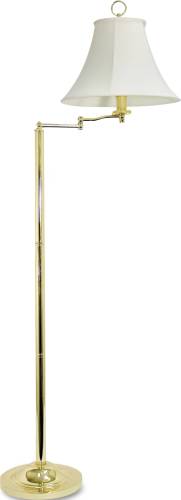BRASS SWING ARM INCANDESCENT FLOOR LAMP, 58 INCHES HIGH - Click Image to Close