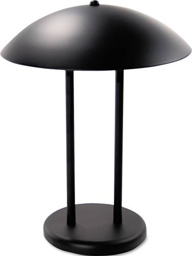 TWO-POLE DOME INCANDESCENT DESK/TABLE LAMP, MATTE BLACK, 16-1/4
