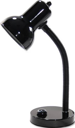 INCANDESCENT GOOSENECK DESK LAMP, BLACK, 16 INCHES HIGH - Click Image to Close