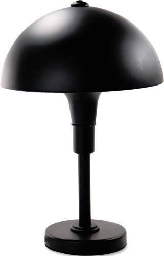 INCANDESCENT TABLE LAMP WITH STEEL SHADE, MATTE BLACK, 19-1/2 IN