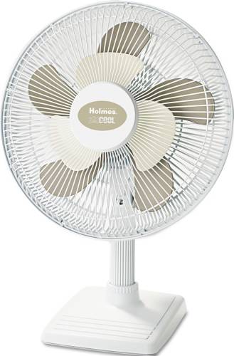 2COOL 12" THREE SPEED PERSONAL TABLE FAN, METAL, WHITE - Click Image to Close