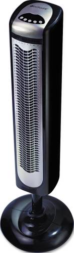 40-3/4" THREE-SPEED REMOTE CONTROL TOWER FAN, PLASTIC, BLACK - Click Image to Close