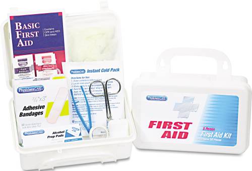 FIRST AID KIT FOR UP TO 25 PEOPLE, 113 PIECES, PLASTIC CASE - Click Image to Close