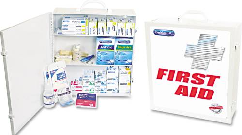 FIRST AID KIT FOR 100 PEOPLE, 694 PIECES, OSHA/ANSI COMPLIANT, M - Click Image to Close