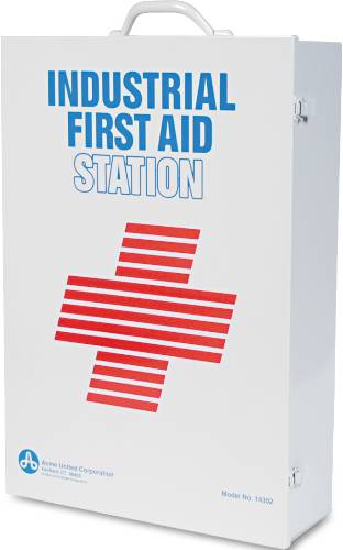 INDUSTRIAL FIRST AID STATION, OSHA/ANSI, 1218 PIECES, METAL - Click Image to Close