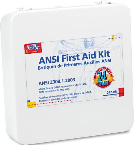 FIRST AID KIT FOR 24 PEOPLE, 148 PIECES, OSHA/ANSI COMPLIANT, ME - Click Image to Close