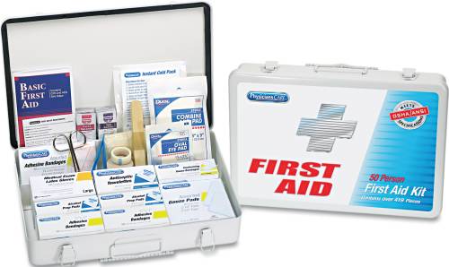 OFFICE/WAREHOUSE FIRST AID KIT FOR UP TO 50 PEOPLE, METAL - Click Image to Close