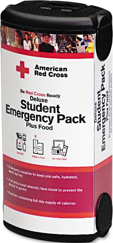 DELUXE STUDENT EMERGENCY PACK PLUS FOOD, 12 PIECES, PLASTIC CASE