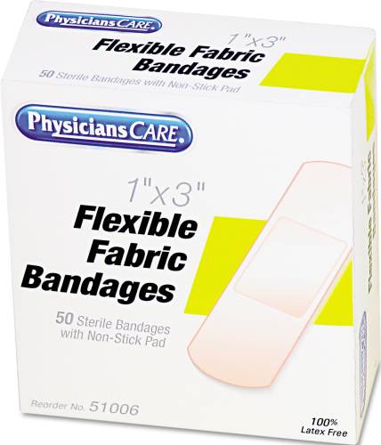 FABRIC ADHESIVE BANDAGES,1 X 3, 50/BOX - Click Image to Close