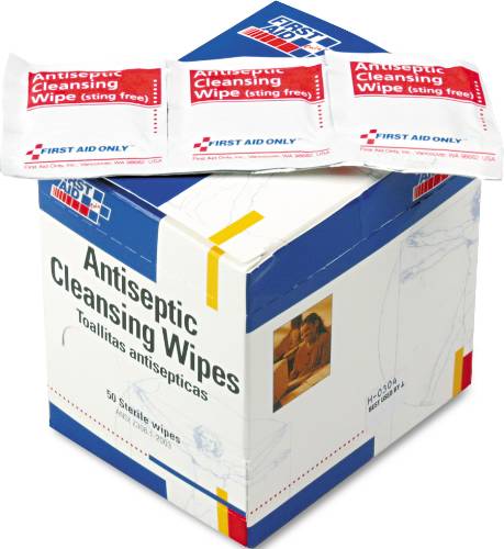 ANTISEPTIC CLEANSING WIPES, 50/BOX