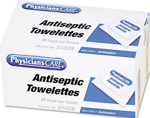 ANTISEPTIC TOWELS, 25 TOWELS/BOX - Click Image to Close