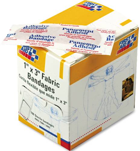 FABRIC BANDAGES,1 X 3, 100/BOX