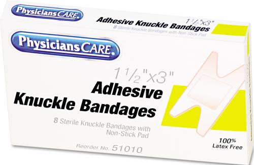 ELASTIC KNUCKLE ADHESIVE BANDAGES, 4 X 2-1/2 X 5/8, 8/BOX