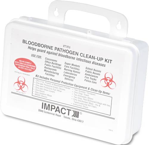 BLOODBORNE PATHOGEN CLEAN-UP KIT IN PLASTIC CASE, WALL-MOUNTABLE - Click Image to Close