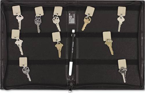 SECURITY-BACKED ZIPPERED CASE, 288-KEY, VINYL, BLACK, 9" X 1" X - Click Image to Close