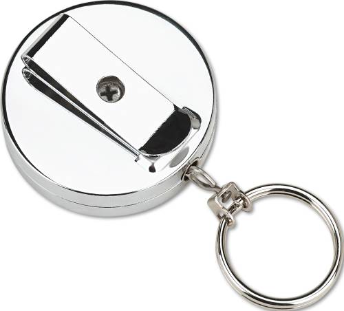 PULL KEY REEL WEARABLE KEY ORGANIZER, STAINLESS STEEL - Click Image to Close