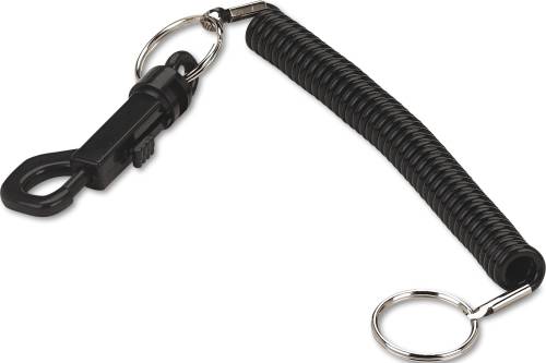 KEY COIL CHAIN 'N CLIP WEARABLE KEY ORGANIZER, FLEXIBLE COIL, BL - Click Image to Close