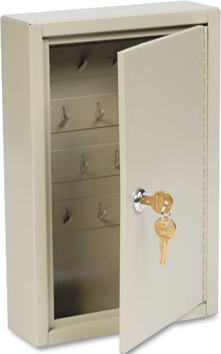 DUPLI-KEY TWO-TAG CABINET, 30-KEY, WELDED STEEL, SAND, 8" X 2 1/ - Click Image to Close