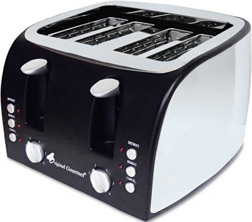 4-SLICE MULTI-FUNCTION TOASTER WITH ADJUSTABLE SLOT WIDTH, BLACK - Click Image to Close