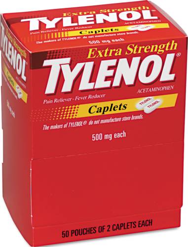 EXTRA-STRENGTH CAPLETS, 50 TWO-PACKS/BOX