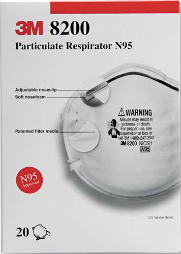 N95 PARTICLE RESPIRATOR 8200 MASK, 20/BOX - Click Image to Close