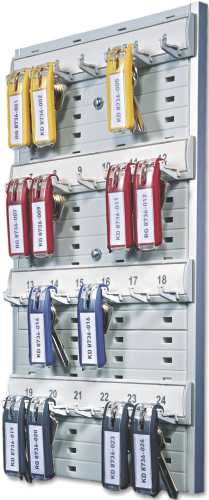 KEY RACK, 24-TAG CAPACITY, 8-3/8 IN. X 1-3/8 IN. X 14-1/8 IN., G - Click Image to Close