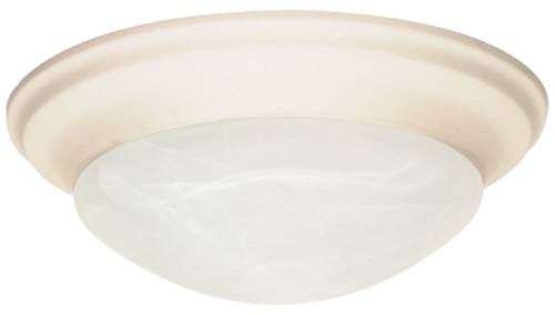 FLUSH MOUNT THREE LIGHT 17 IN.TEXTURED WHITE, ALABASTER GLASS, - Click Image to Close