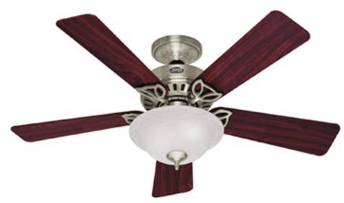 CEILING FAN-42" 5-BLADE BN, MARBLE GLASS BOWL INC LIGHT KIT - Click Image to Close