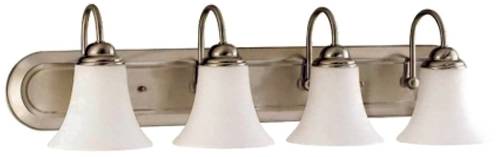 VANITY FOUR LIGHT FLUORESCENT BRUSHED NICKEL - Click Image to Close
