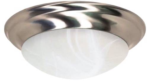 FLUSH MOUNT 17 IN. BRUSHED NICKEL FLUORESCENT - Click Image to Close
