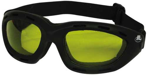 BLACK SAFETY GOGGLES YELLOW LENS - Click Image to Close