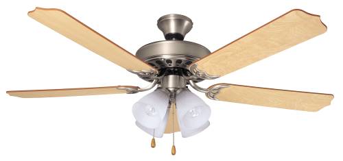 BALA QUICK CONNECT CEILING FAN WITH LIGHT, FOUR 60 WATT INCANDE - Click Image to Close