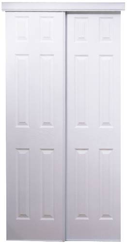 106 SERIES BYPASS DOOR 72 IN. X 80 IN. WHITE 6 PANEL - Click Image to Close