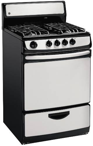 GE 24 IN. STANDARD CLEAN FREE STANDING GAS RANGE STAINLESS STEEL - Click Image to Close