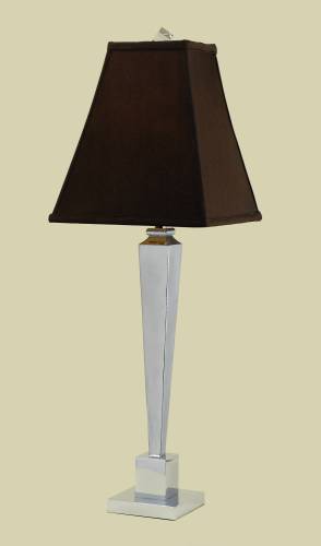 CANDICE OLSON TABLE LAMP CHROME BASE WITH CHOCOLATE SILK SOFT BA