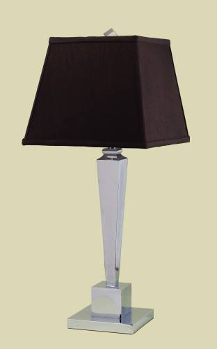 CANDICE OLSON TABLE LAMP CHROME BASE WITH CHOCOLATE SILK SOFT BA - Click Image to Close