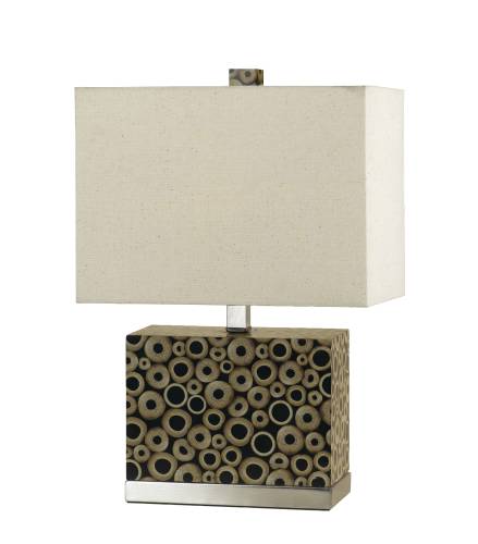 CANDICE OLSON TABLE LAMP HAND APPLIED PAPER OVER RESIN BASE WITH - Click Image to Close