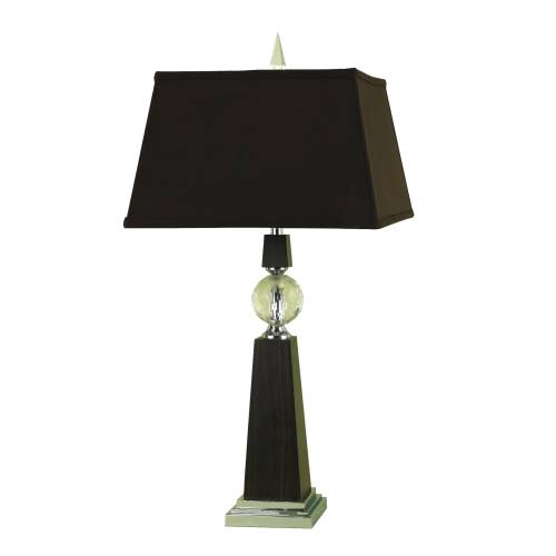 CANDICE OLSON TABEL LAMP CHROME AND VENEER BODY WITH CHOCOLATE S